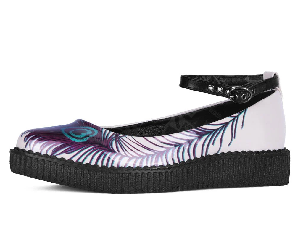 Cream Peacock Feather Ballet Creeper