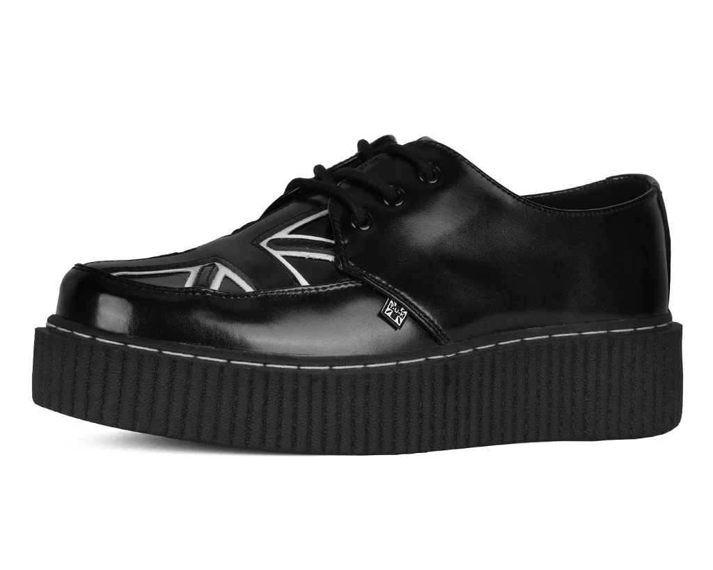 Black Leather Union Jack Vintage Mondo Creeper