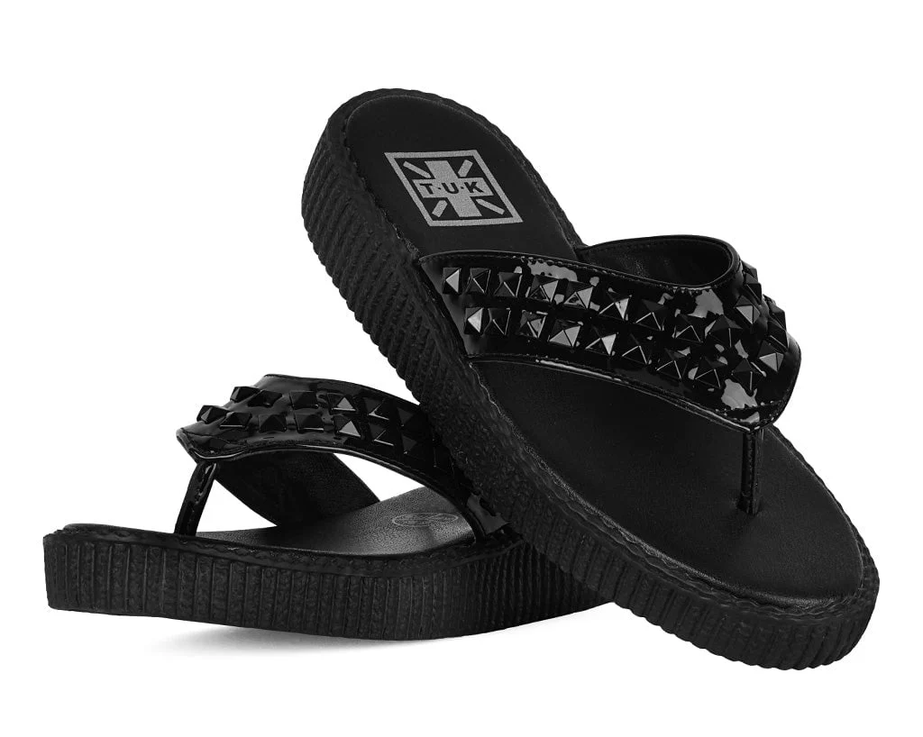 1118-Black-TUKskin-Stud-Viva-Low-Flip-Flop-3.webp Black TUKskin Stud Viva Low Flip Flop