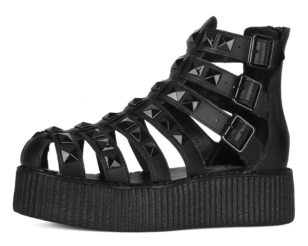 Black Studded Gladiator Viva Mondo Sandal