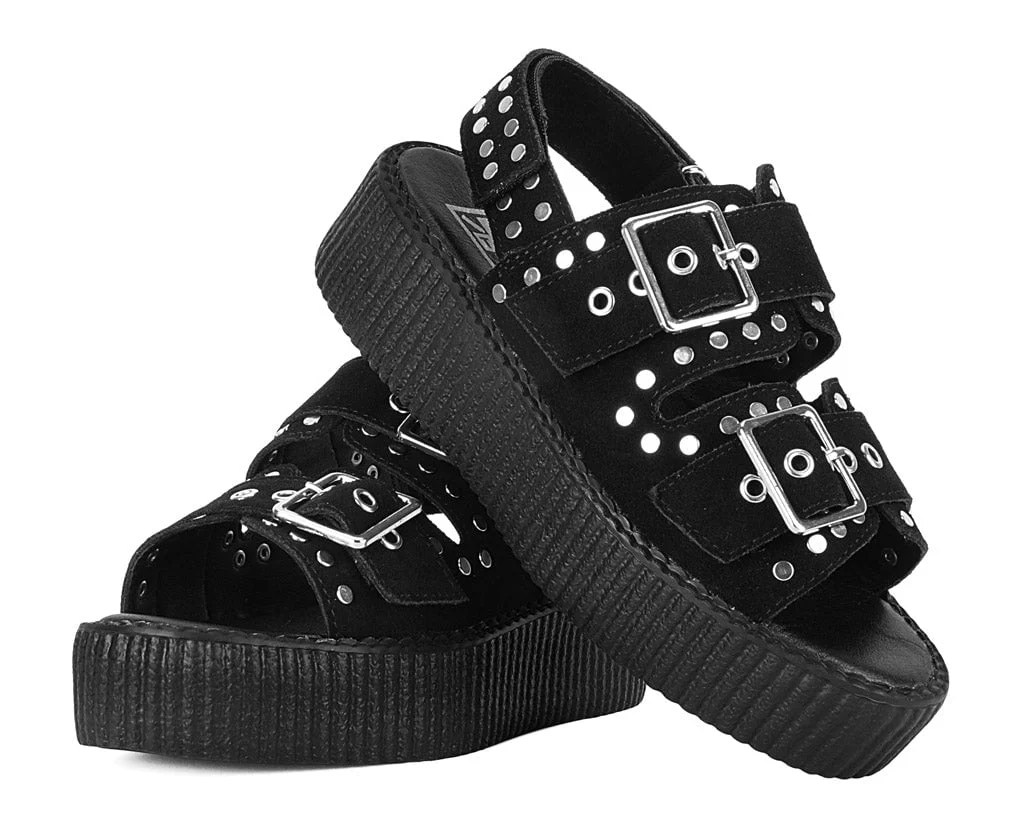 1259-Black-Suede-Flat-Stud-Viva-Mondo-Sandal-3.webp Black Suede Flat Stud Viva Mondo Sandal