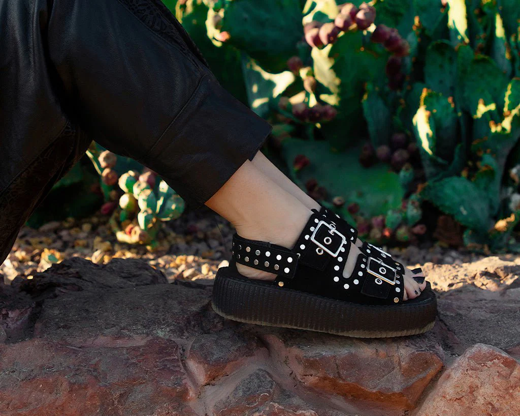 1259-Black-Suede-Flat-Stud-Viva-Mondo-Sandal-6.webp Black Suede Flat Stud Viva Mondo Sandal