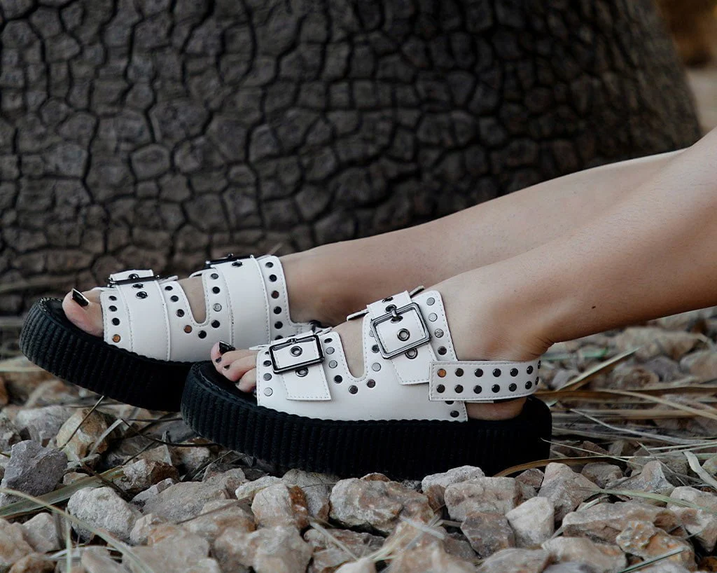1300-White-TUKskin-Flat-Stud-Viva-Mondo-Sandal-4.webp White TUKskin Flat Stud Viva Mondo Sandal