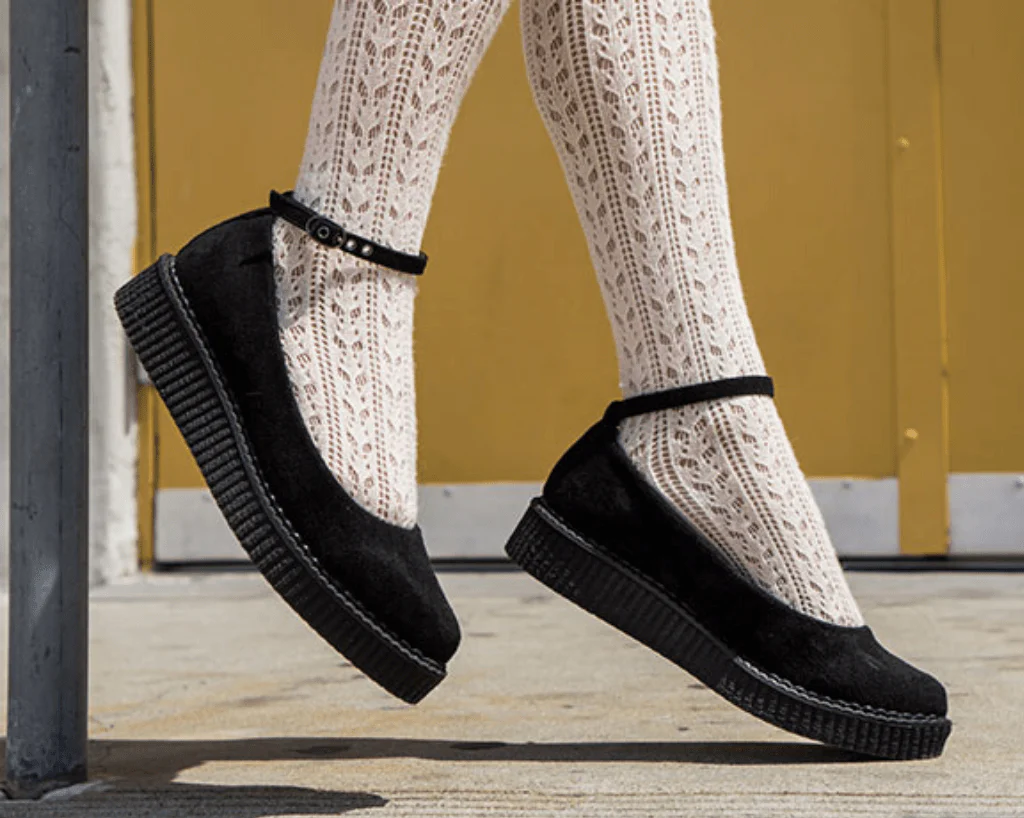 1405-Black-Pointed-Ballet-Ankle-Strap-Creeper-7.webp Black Pointed Ballet Ankle Strap Creeper