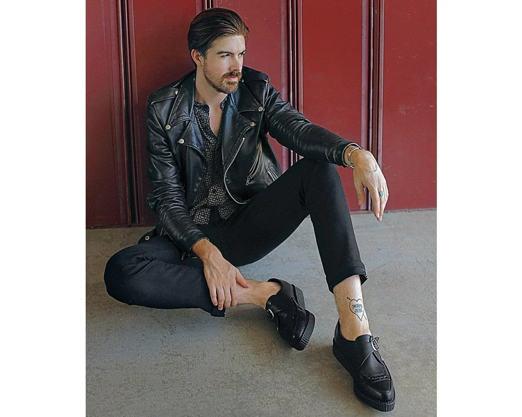 1657-Black-TUKskinTM-Pointed-Buckle-Creeper-7.webp Black TUKskin™ Pointed Buckle Creeper