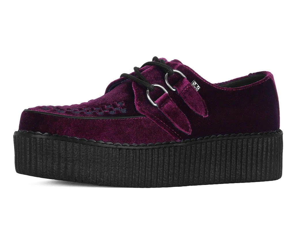 Burgundy Velvet Viva Mondo Creepers