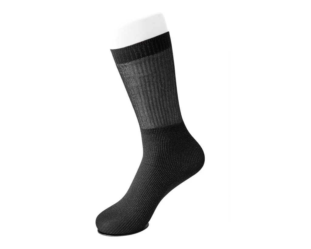 Black Ribbed Glitter Sock