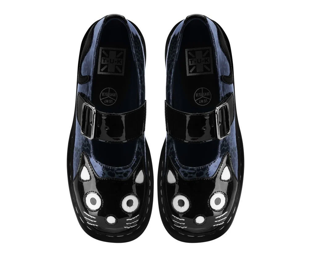 Black & Grey Leopard Kitty Mary Jane