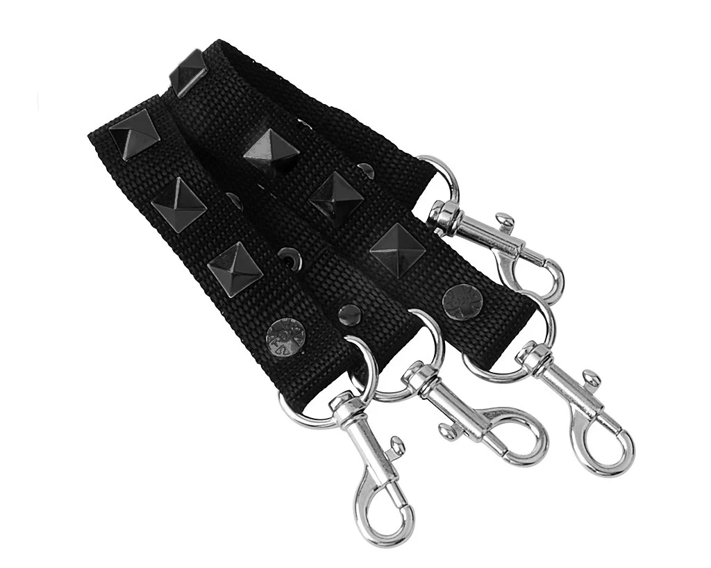 Pyramid Black Bondage Shoe Straps