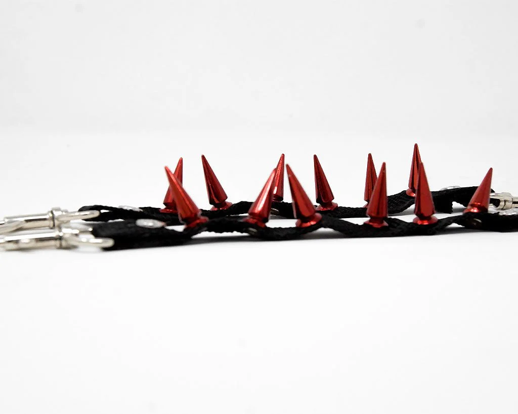 1838-Spiked-Red-Bondage-Shoe-Straps-4.webp Spiked Red Bondage Shoe Straps