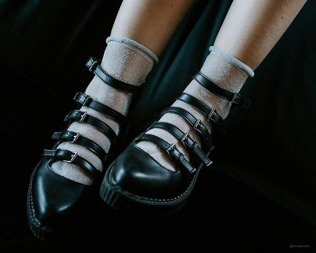 1860-Silver-Sparkly-Metallic-Women-s-Sock-2.jpg Silver Sparkly Metallic Women’s Sock