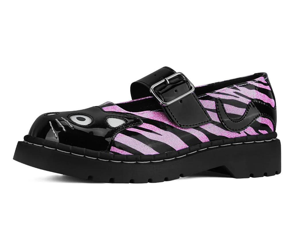 Black & Pink Zebra Kitty Mary Jane