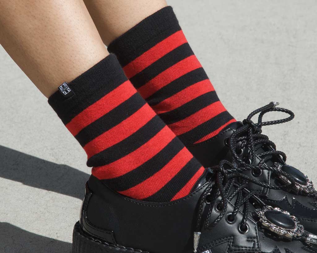 1891-Red-Black-Stripe-T.U.K-Women-s-Sock-2.jpg Red & Black Stripe T.U.K Women's Sock