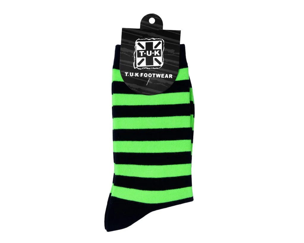 Black & Green T.U.K. Men's Stripe Sock