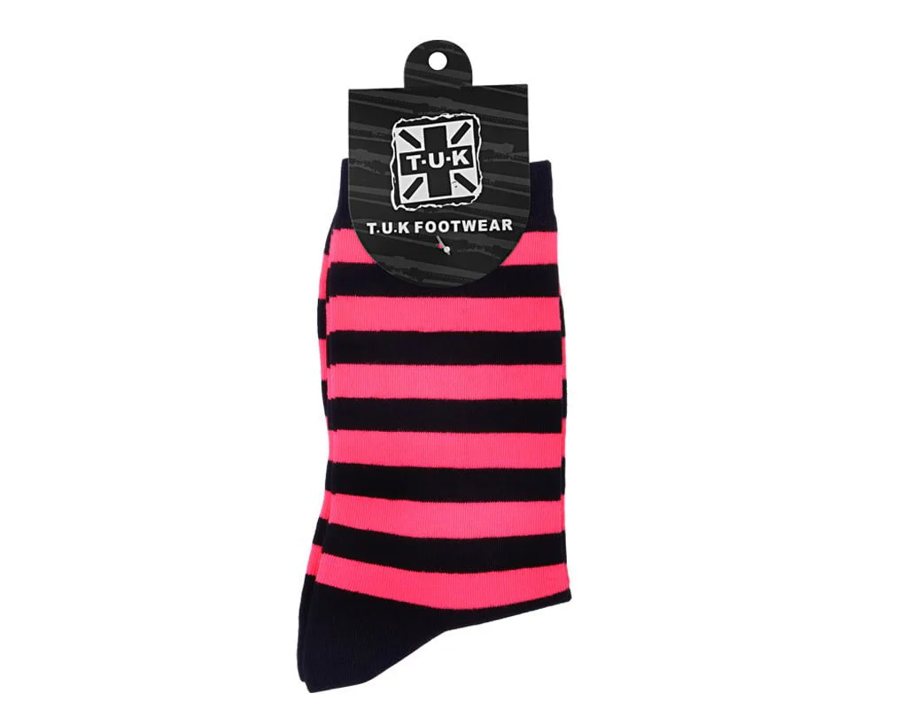 Black & Pink T.U.K. Men's Stripe Sock