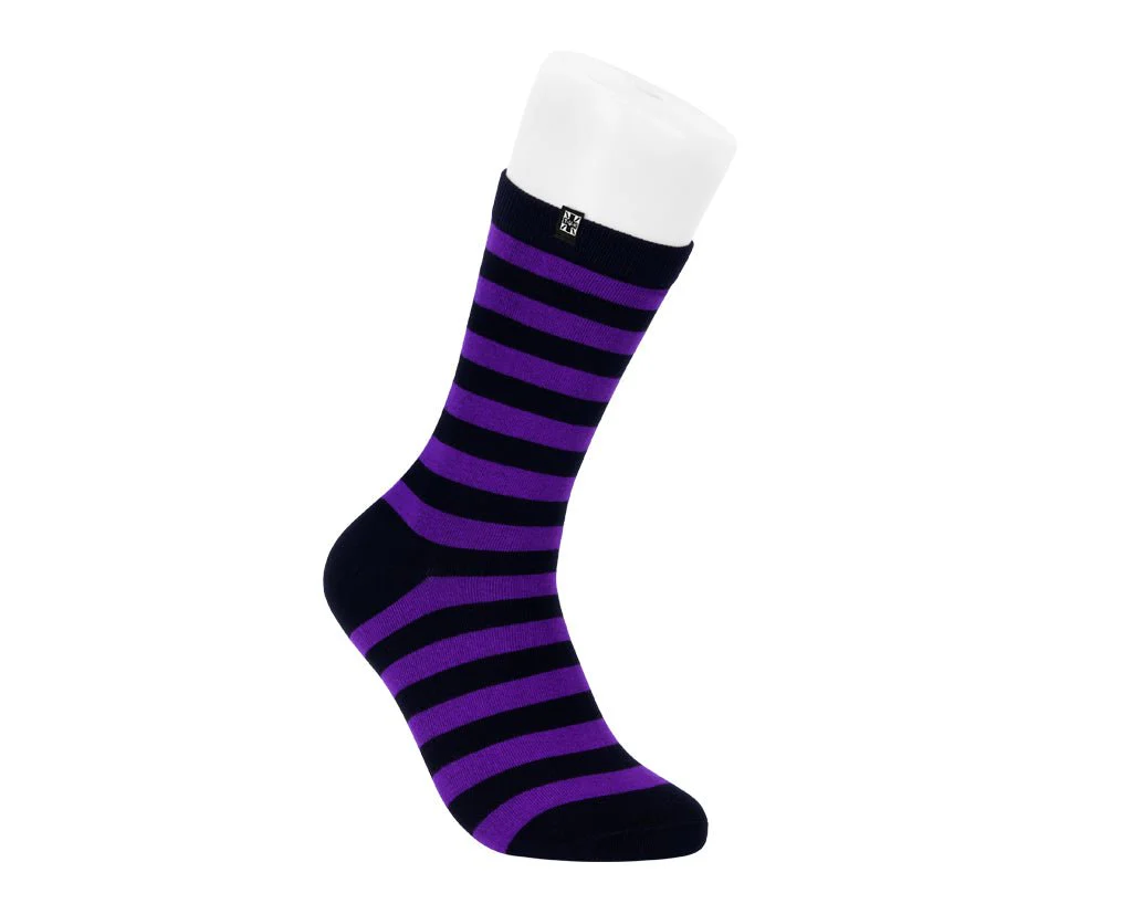 Black & Purple T.U.K. Men's Stripe Sock