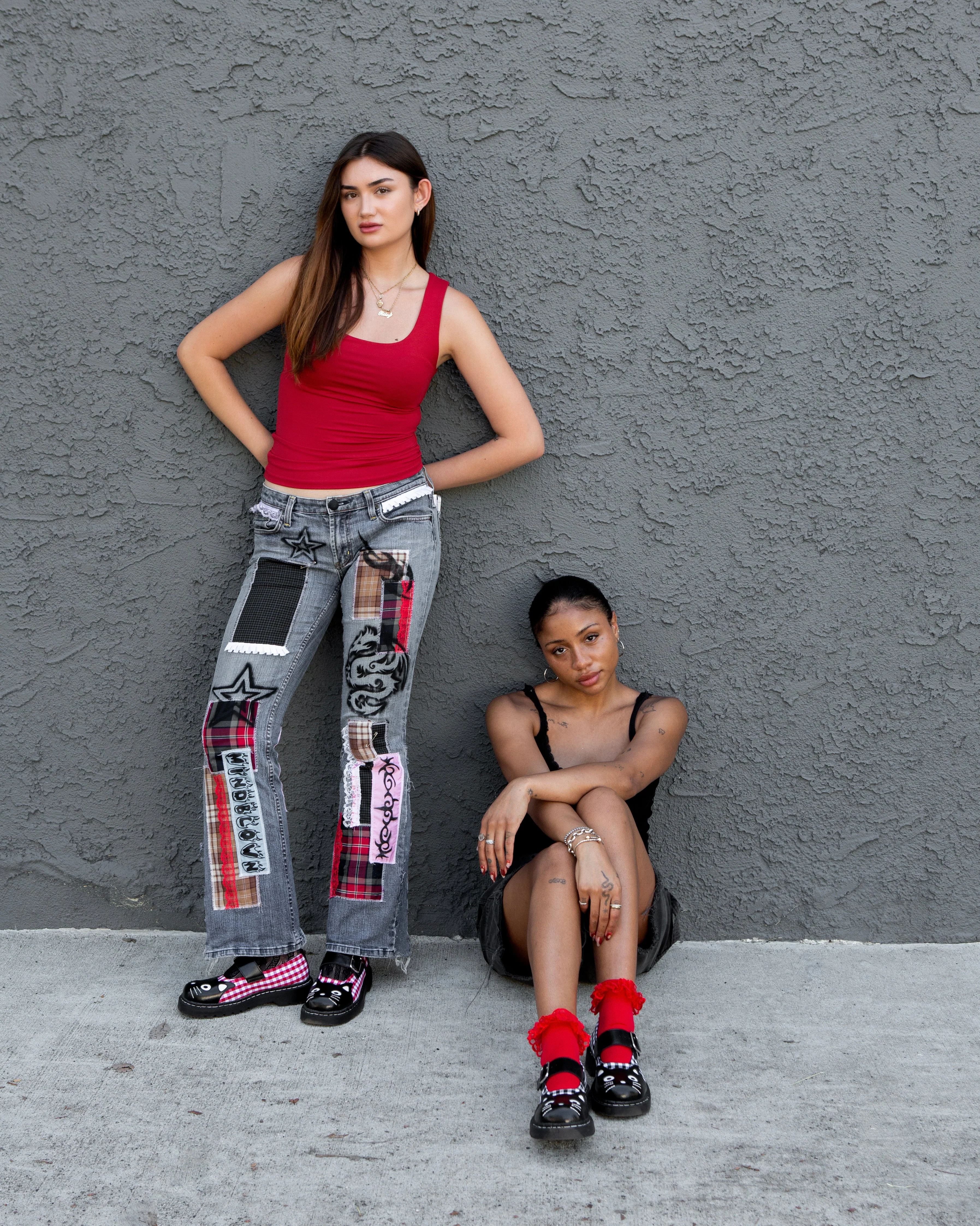 206-Black-Red-Gingham-Kitty-Mary-Jane-6.webp Black & Red Gingham Kitty Mary Jane