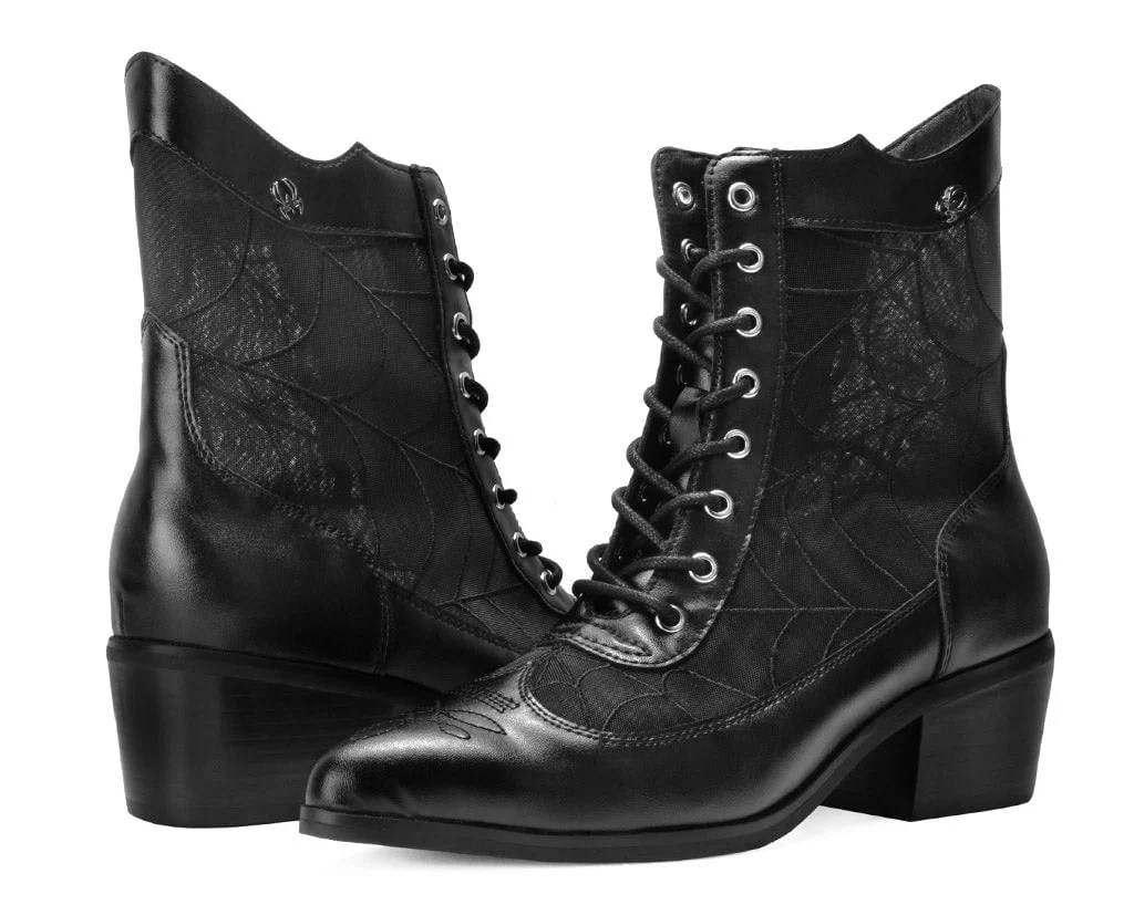 2105-Black-Victorian-Mesh-Spiderweb-Boot-3.webp Black Victorian Mesh Spiderweb Boot