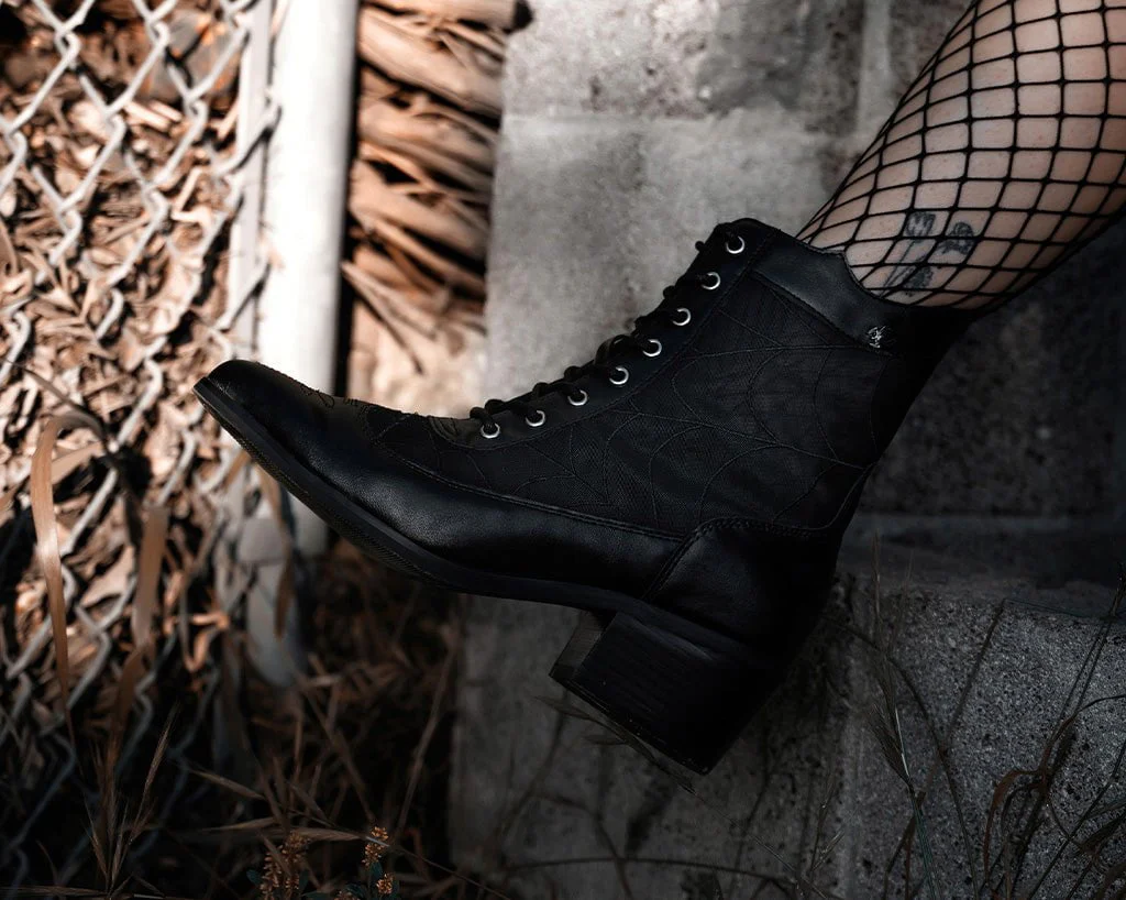 2105-Black-Victorian-Mesh-Spiderweb-Boot-6.webp Black Victorian Mesh Spiderweb Boot