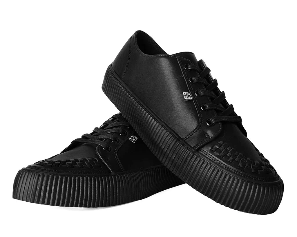 2679-Black-Leather-Lace-Up-Creeper-Sneaker-3.webp Black Leather Lace-Up Creeper Sneaker