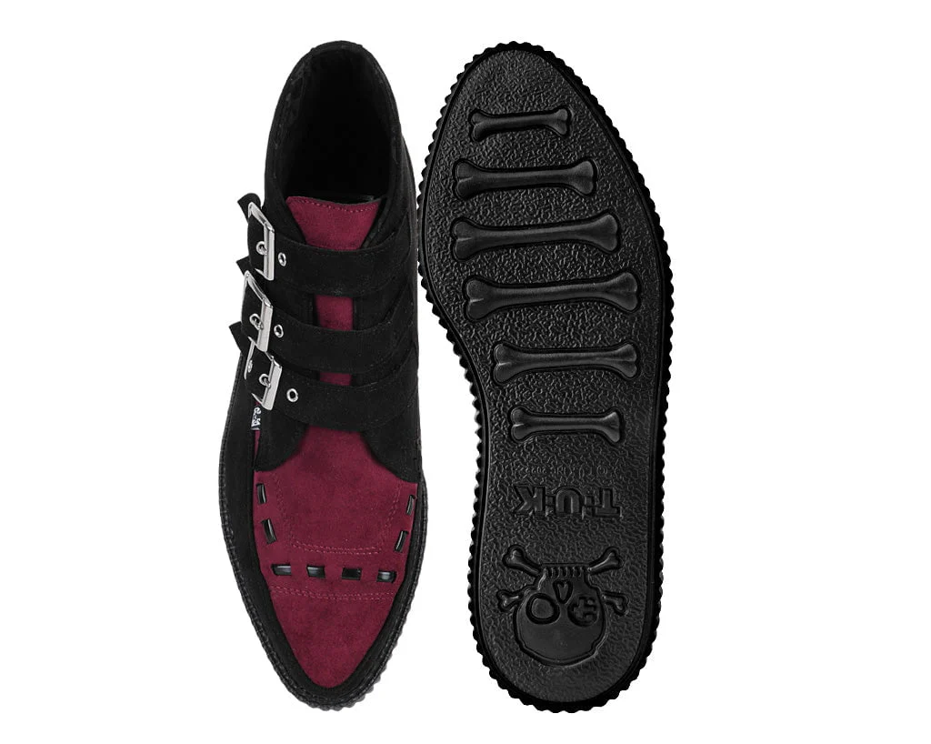 284-Black-Burgundy-3-Buckle-Pointed-Creeper-Boot-5.webp Black & Burgundy 3-Buckle Pointed Creeper Boot