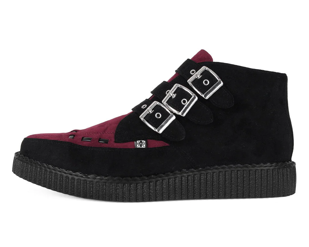 284-Black-Burgundy-3-Buckle-Pointed-Creeper-Boot-7.webp Black & Burgundy 3-Buckle Pointed Creeper Boot