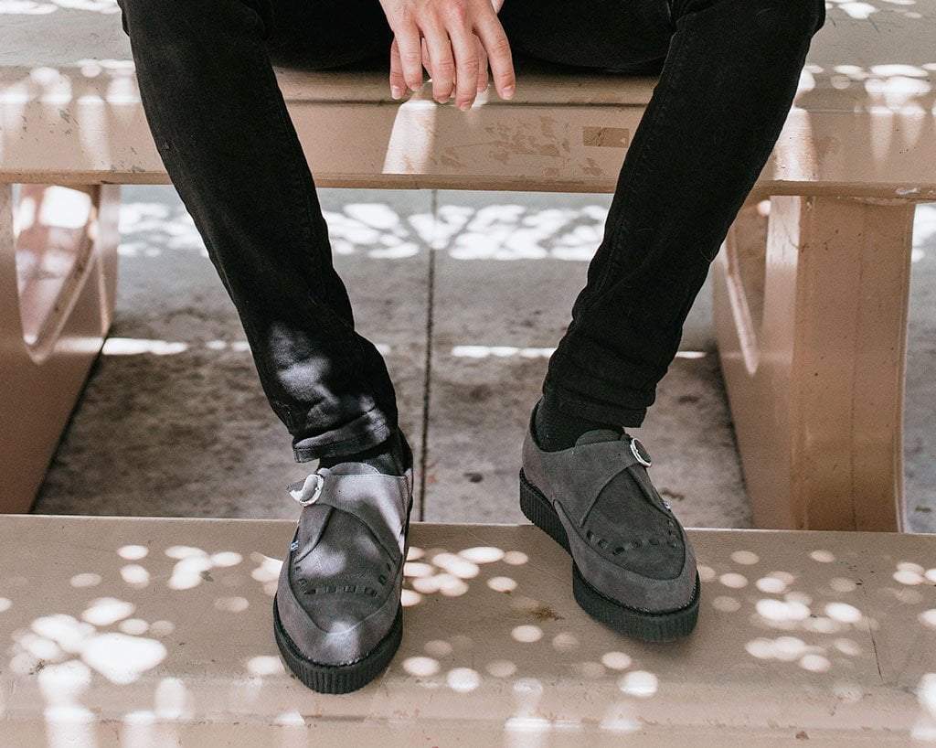 2979-Charcoal-Suede-Buckle-Pointed-Creeper-6.jpg Charcoal Suede Buckle Pointed Creeper