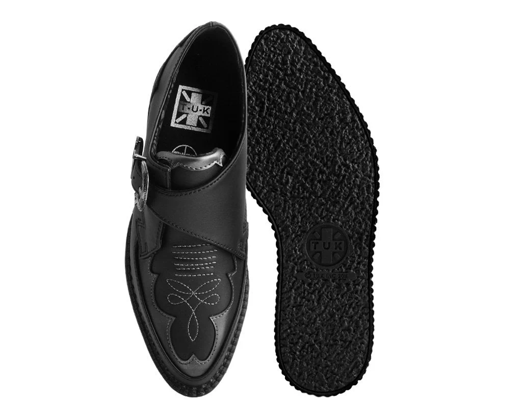 3039-Black-TUKskinTM-Western-Antique-Buckle-Pointed-Creeper-4.webp Black TUKskin™ Western Antique Buckle Pointed Creeper