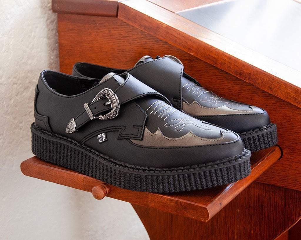 3039-Black-TUKskinTM-Western-Antique-Buckle-Pointed-Creeper-8.jpg Black TUKskin™ Western Antique Buckle Pointed Creeper