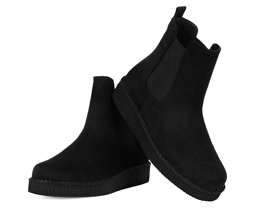 332-Black-Faux-Suede-Viva-Low-Chelsea-Boot-4.webp Black Faux Suede Viva Low Chelsea Boot