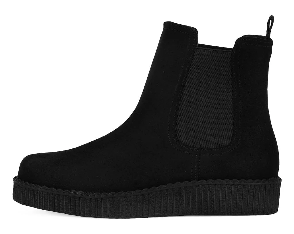332-Black-Faux-Suede-Viva-Low-Chelsea-Boot-9.webp Black Faux Suede Viva Low Chelsea Boot