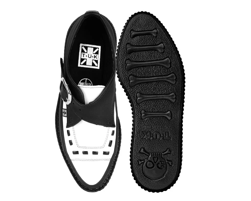 3322-Black-White-TUKskin-Pointed-Buckle-Creeper-3.webp Black & White TUKskin Pointed Buckle Creeper