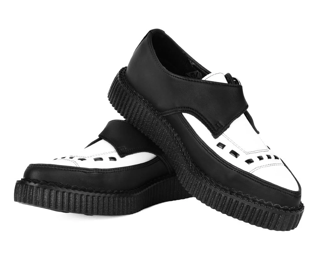 3322-Black-White-TUKskin-Pointed-Buckle-Creeper-4.webp Black & White TUKskin Pointed Buckle Creeper