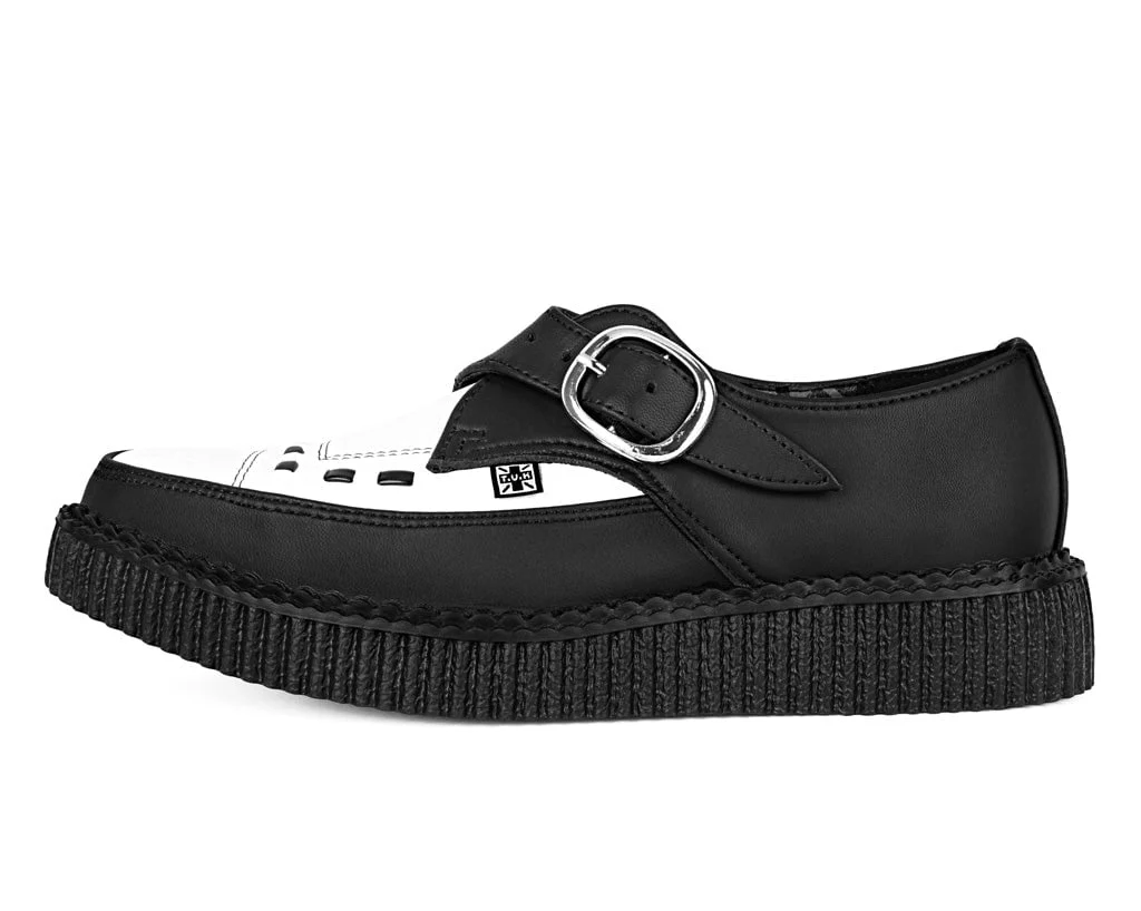 3322-Black-White-TUKskin-Pointed-Buckle-Creeper-5.webp Black & White TUKskin Pointed Buckle Creeper
