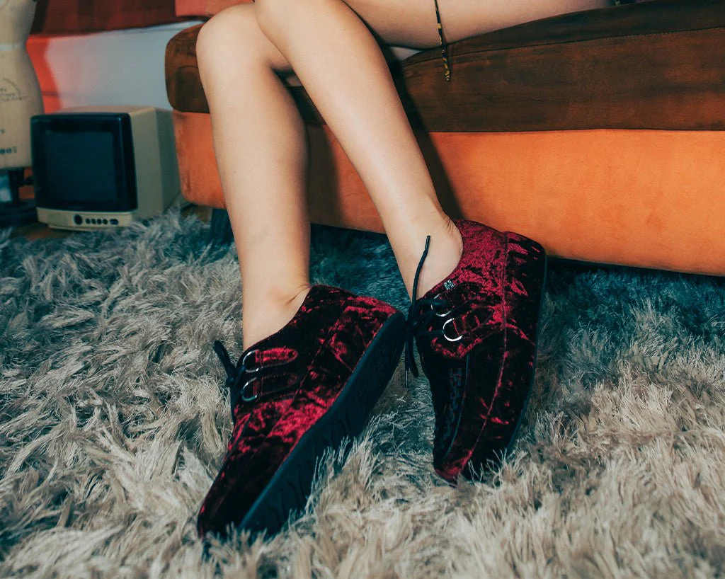 3382-Burgundy-Velvet-Wrapped-Viva-Mondo-Creeper-2.webp Burgundy Velvet Wrapped Viva Mondo Creeper