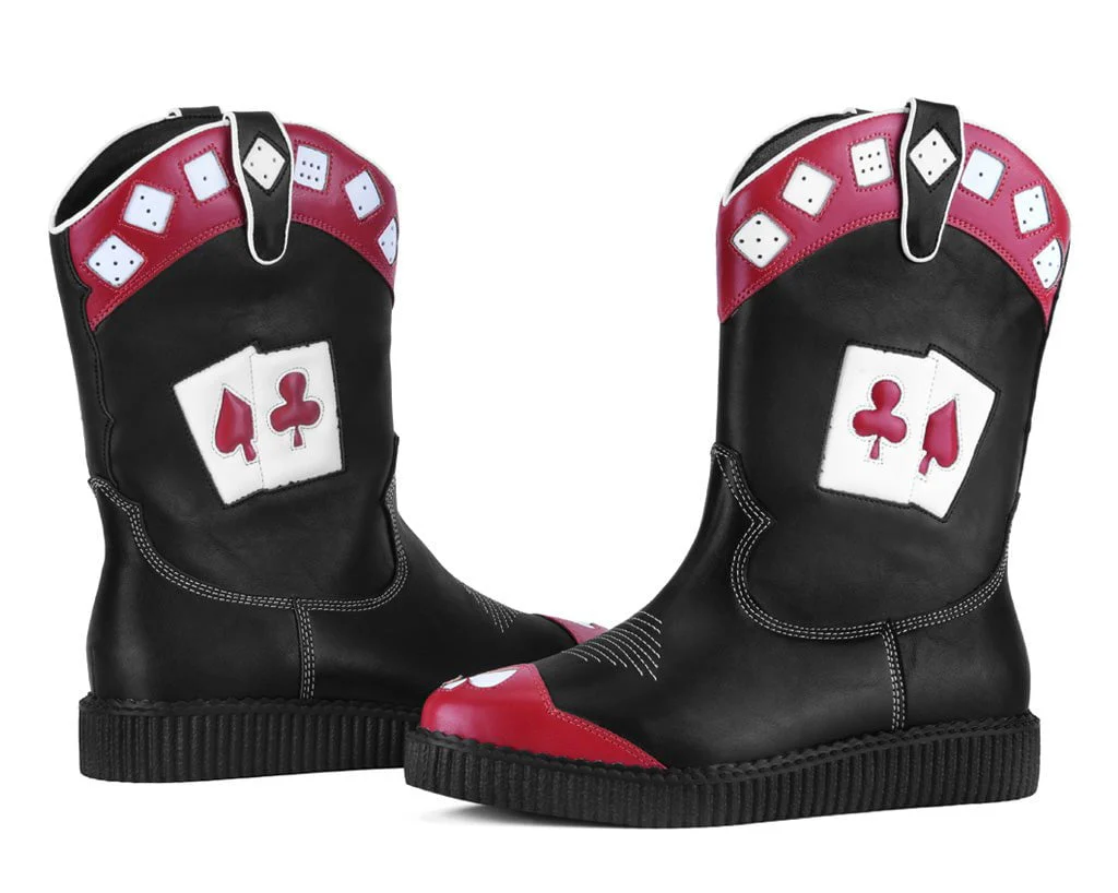 340-Black-Red-Playing-Cards-Western-Creeper-Boot-3.webp Black & Red Playing Cards Western Creeper Boot