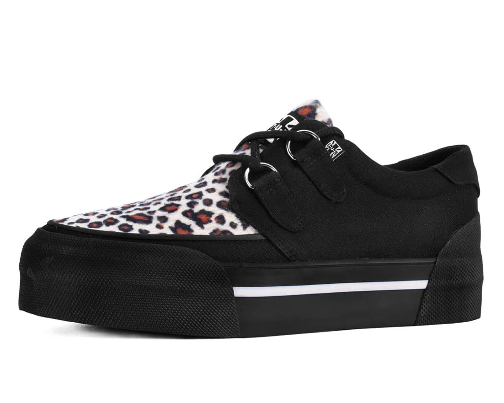 Black & Leopard Canvas Platform Creeper Sneaker