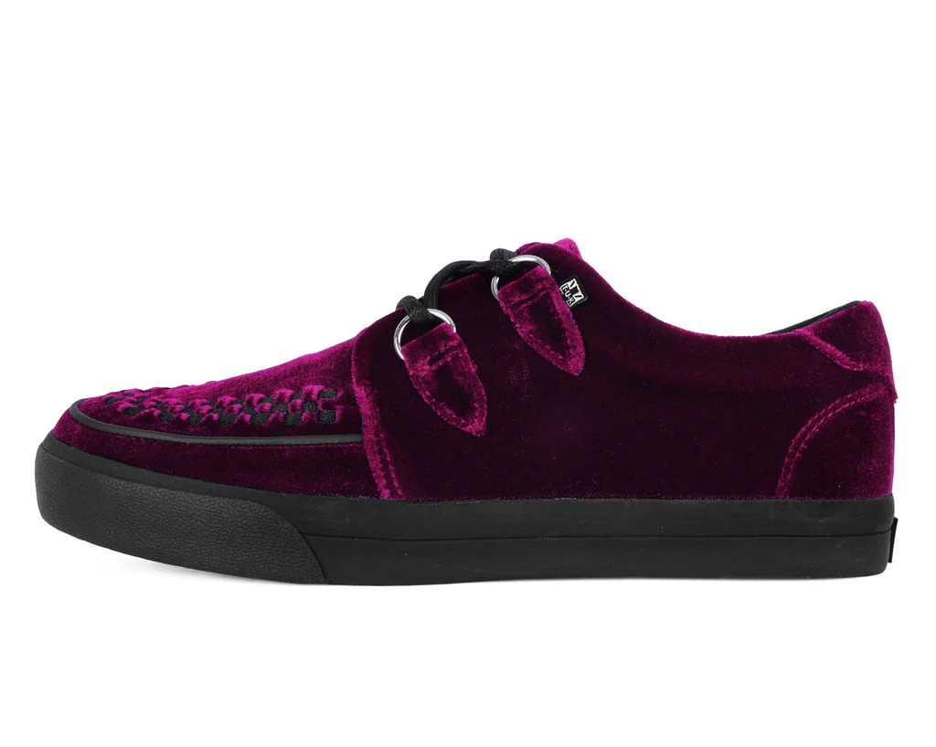396-Burgundy-Velvet-D-Ring-Interlace-Sneaker-6.webp Burgundy Velvet D-Ring Interlace Sneaker