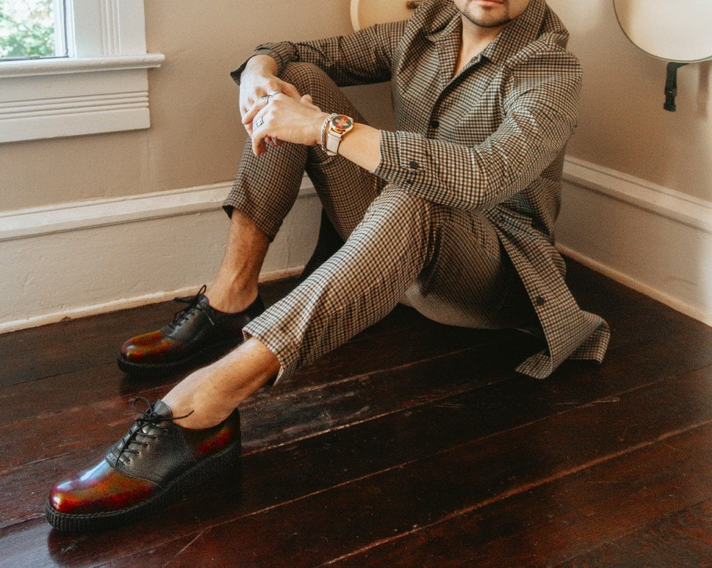 3997-Black-Burgundy-Rub-Off-TUKskinTM-Saddle-Oxford-6.jpg Black & Burgundy Rub-Off TUKskin™ Saddle Oxford