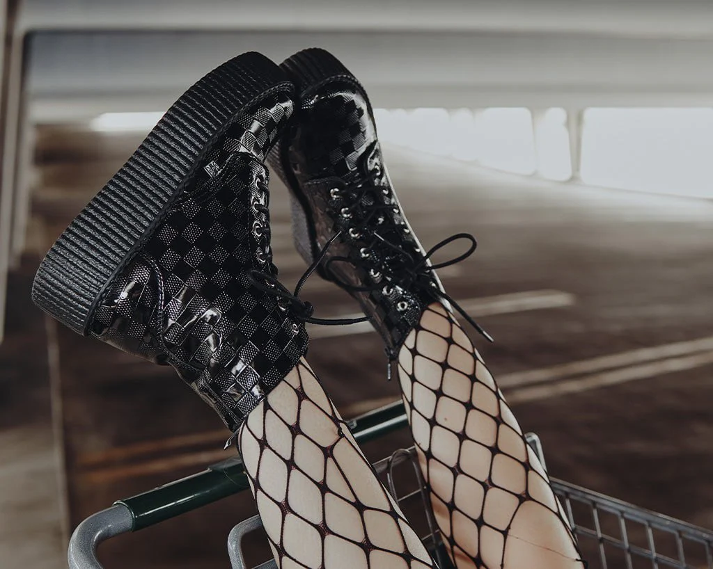 4057-Black-Checkered-Patent-Viva-Mondo-Boot-6.webp Black Checkered Patent Viva Mondo Boot