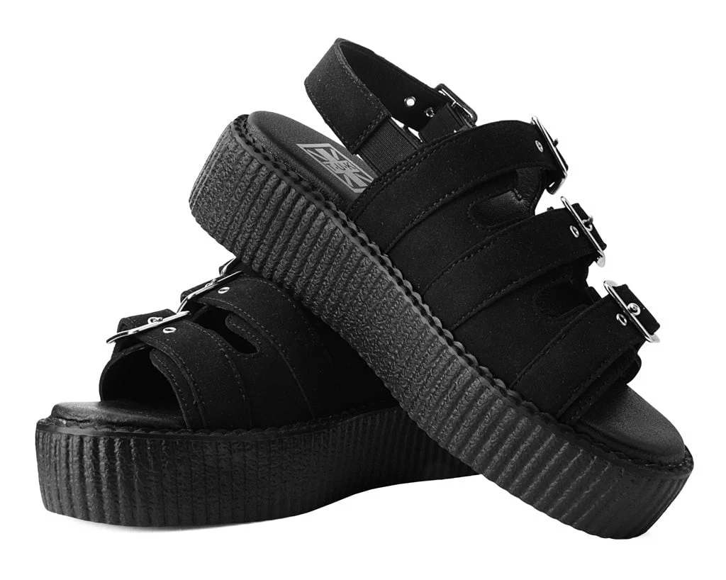 4106-Black-Faux-Suede-3-Buckle-Mondo-Sandal-3.webp Black Faux Suede 3-Buckle Mondo Sandal