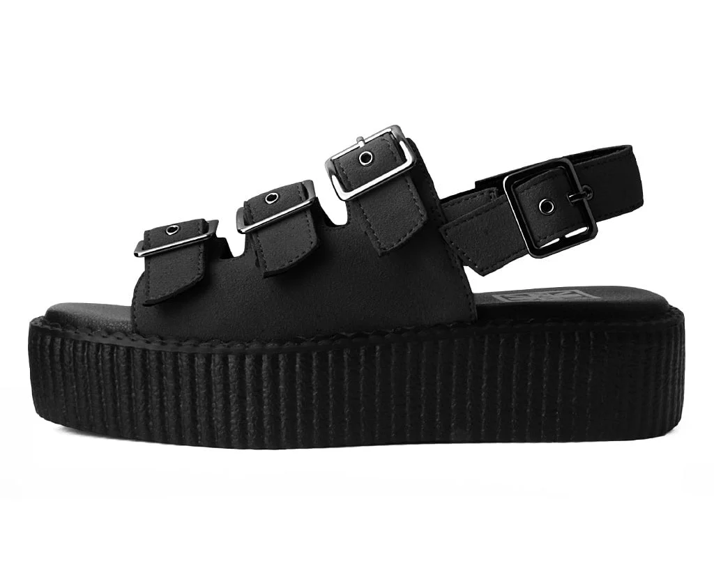 4106-Black-Faux-Suede-3-Buckle-Mondo-Sandal-6.webp Black Faux Suede 3-Buckle Mondo Sandal