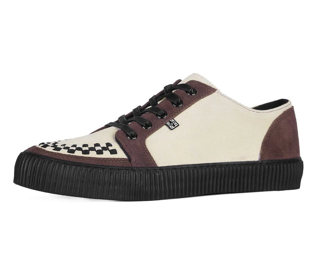 Tan & Brown Suede Lace-Up Creeper Sneaker