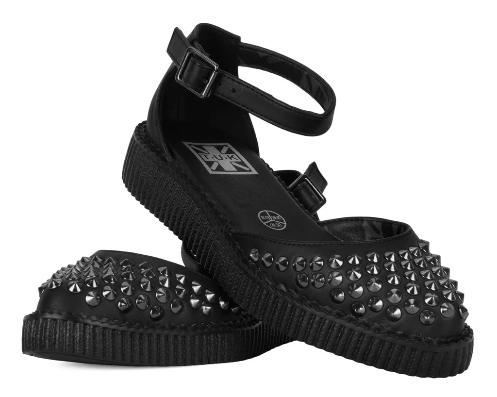 4208-Black-TUKskinTM-Pointed-Studded-Sandal-3.webp Black TUKskin™ Pointed Studded Sandal