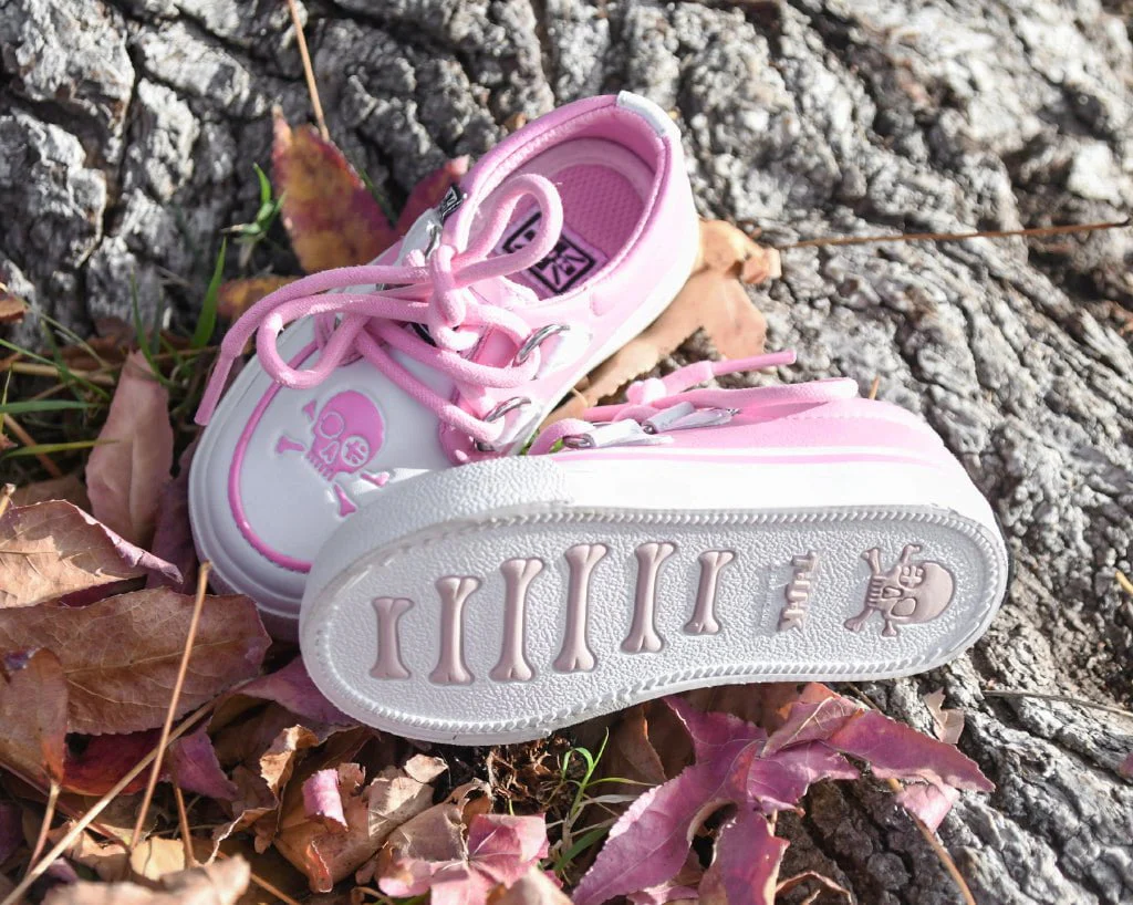 Pink & White TUKskinâ„¢ Pirate Creeper Toddler Sneaker