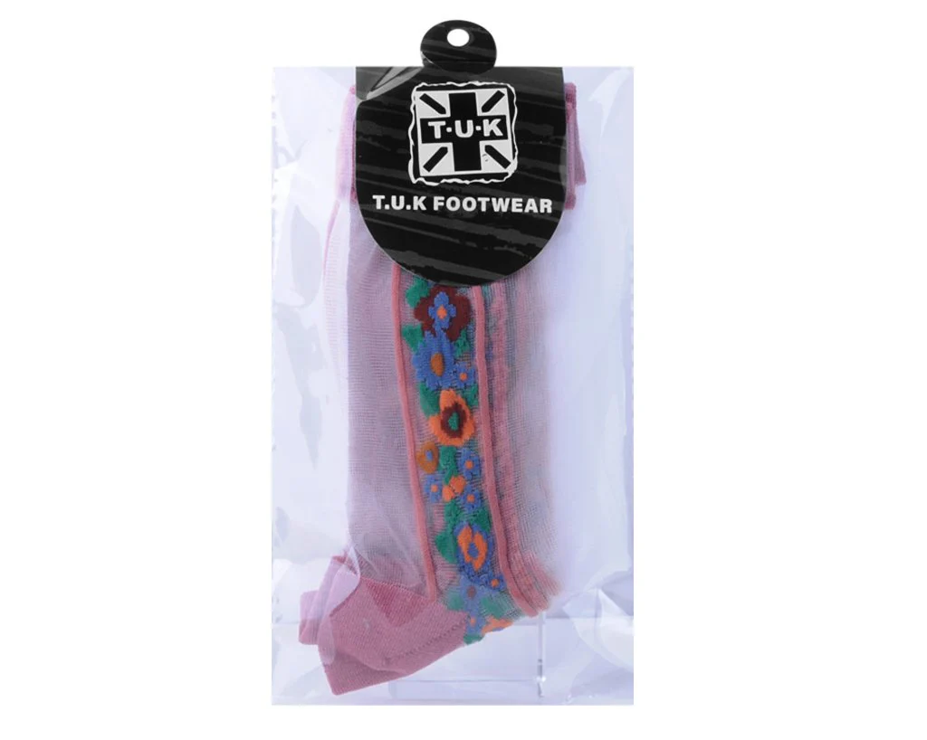 4479-Blush-Stripe-Floral-Sheer-Sock-3.webp Blush Stripe Floral Sheer Sock