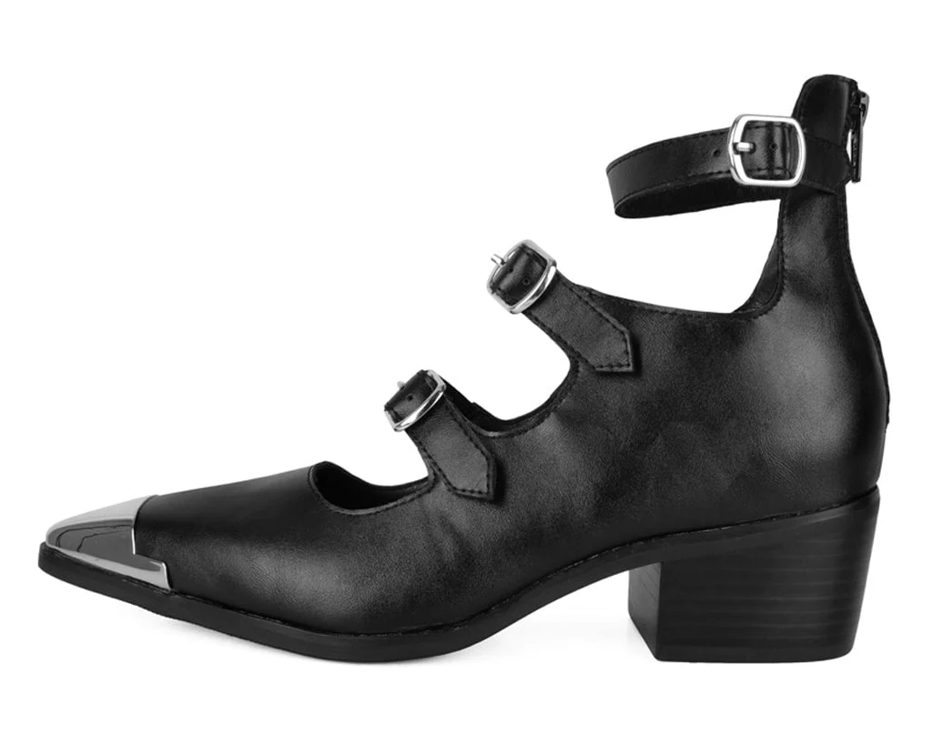 4590-US-Womens-5-Black-Synthetic-US-Womens-5-Black-Synthetic-variation-7.webp Black TUKskin 3-Buckle Cuban Heel