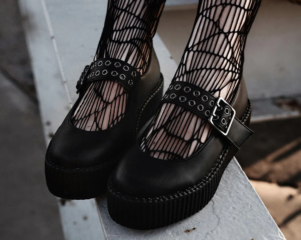 Black TUKskinâ„¢ Mary Jane Viva Mondo Creeper