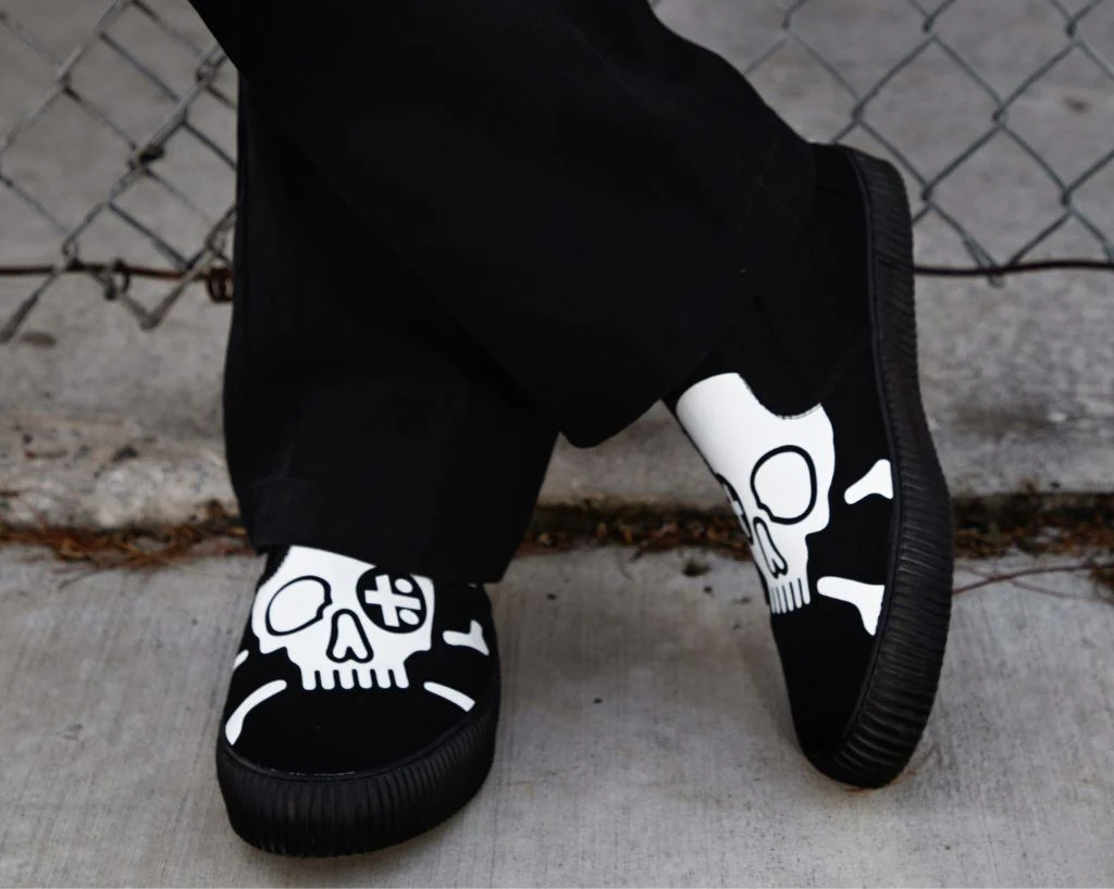 468-Black-Skull-Canvas-Slip-On-Sneaker-10.webp Black Skull Canvas Slip-On Sneaker