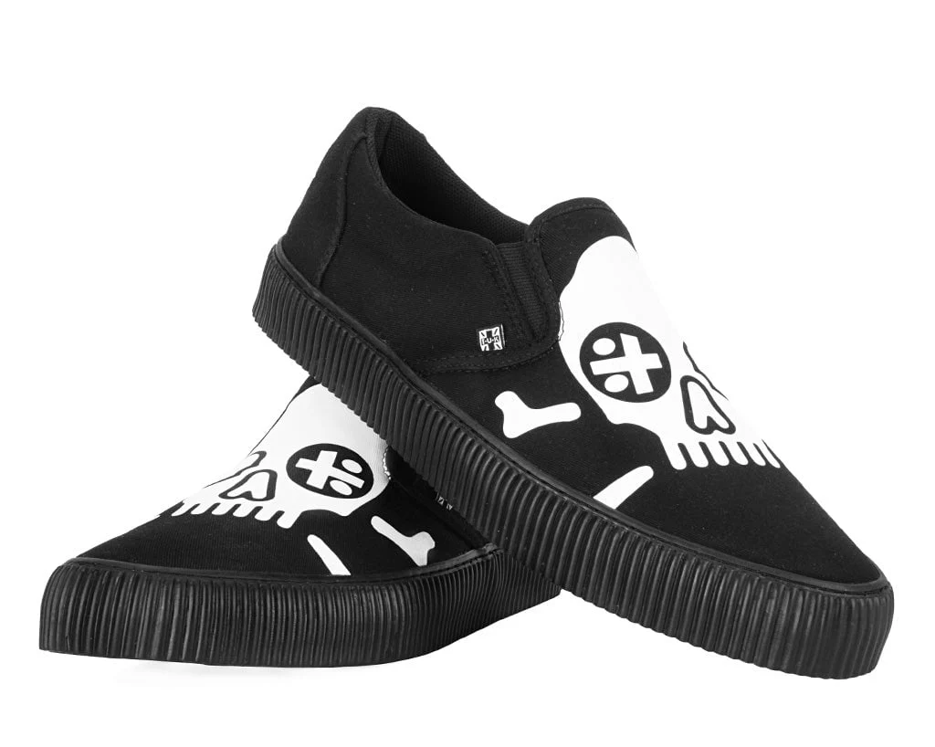 468-Black-Skull-Canvas-Slip-On-Sneaker-3.webp Black Skull Canvas Slip-On Sneaker